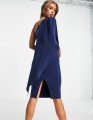 Granatowa sukienka one shoulder (36)