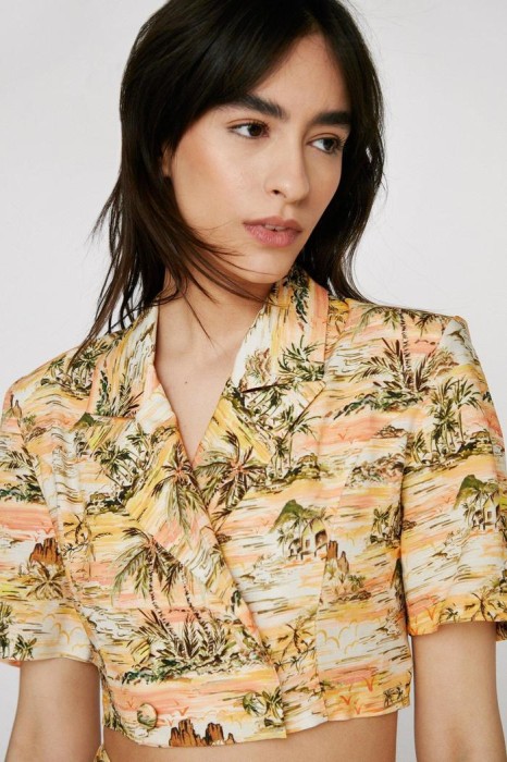 Wielokolorowy top typu marynarka (36)