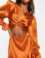 Satynowa pomarańczowa sukienka (36)