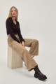 Beżowe jeansy high waist (26)