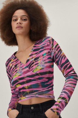 Wzorzysty kopertowy top (40)