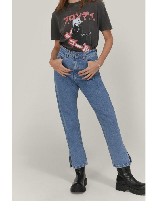Niebieskie mom jeans wysoki stan (26)
