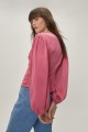 Różowa bluzka v neck długi rękaw (32)