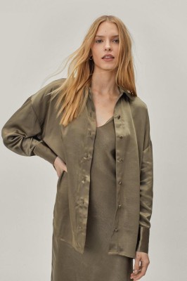 Khaki koszula oversize (36)