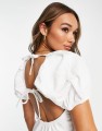 Biała jeansowa sukienka mini (S)