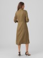 Khaki sukienka koszulowa midi (M)