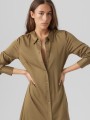 Khaki sukienka koszulowa midi (M)