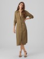 Khaki sukienka koszulowa midi (M)