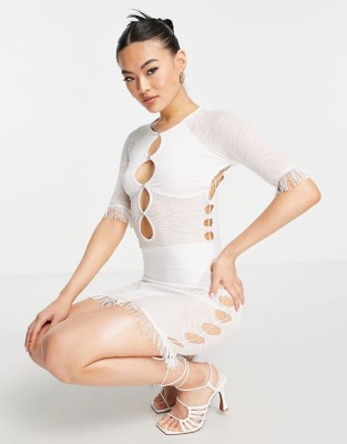 Biała sukienka cut out (40)