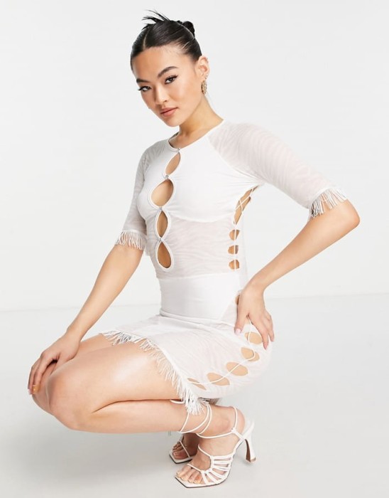 Biała sukienka cut out (40)