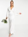 Biała suknia v neck maxi (36)