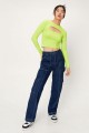 Neonowy zielony top cut out (M)
