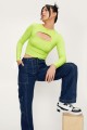 Neonowy zielony top cut out (M)