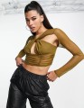 Khaki top marszczenia (34)