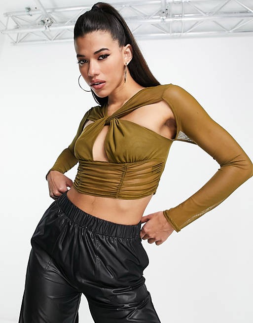 Khaki top marszczenia (34)