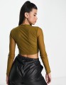 Khaki top marszczenia (34)
