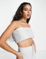 Srebrny brokatowy top (38)