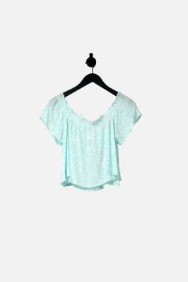 Wzorzysta bluzka off shoulder (M)