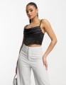 Czarny satynowy top (44)