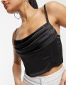 Czarny satynowy top (44)