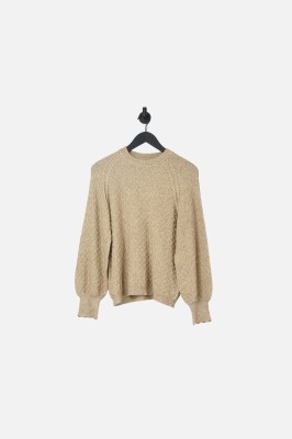 Beżowy sweter melanż (L)
