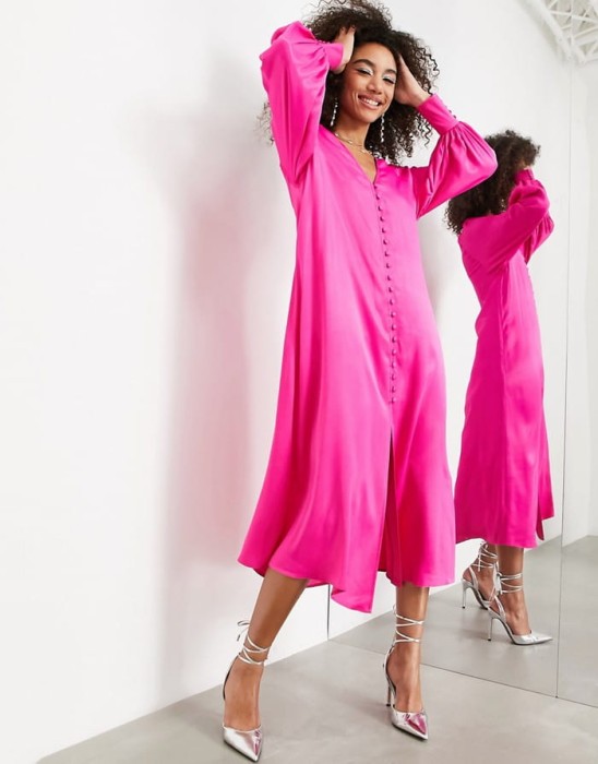 Satynowa sukienka midi (34)