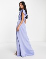 Satynowa sukienka maxi v neck (42)