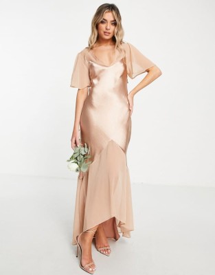 Asymetryczna sukienka krótki rękaw (38)