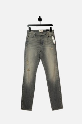 Szare proste jeansy high waist (M)