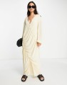 Prosta maxi sukienka v neck (36)