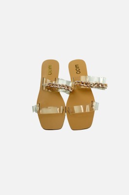 Bezbarwne klapki łańcuszki (40)