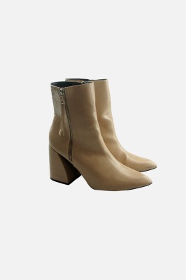 Beżowe botki wzór (40)