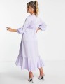 Liquorish Maternity Bridesmaid satin wrap midi dress_yythk.jpg