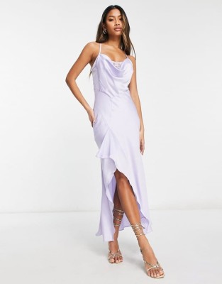 Liliowa asymetryczna sukienka (34)