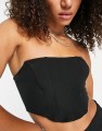 Czarny gorsetowy top (40)