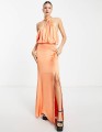 Satynowa sukienka maxi (36)
