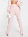 Jasnoróżowe spodnie high waist (27)