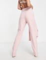 Jasnoróżowe spodnie high waist (27)