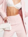 Jasnoróżowe spodnie high waist (27)