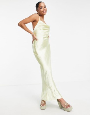 Satynowa sukienka wiązanie (30)