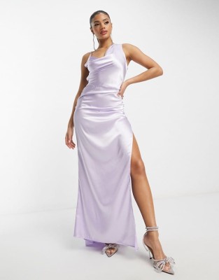 Liliowa sukienka maxi (36)