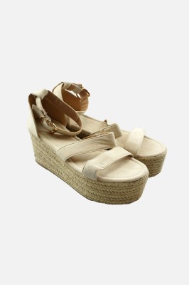 Beżowe sandały espadryle (39)