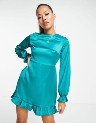 Satynowa sukienka mini (36)