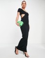 Czarna sukienka maxi cut out (38)