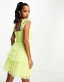 Limonowa sukienka falbany (34)