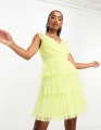 Limonowa sukienka falbany (34)