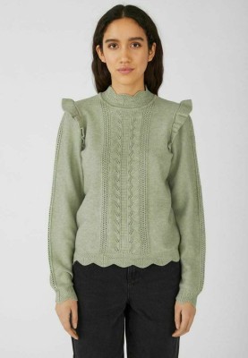 Melanżowy sweter falbany (M)