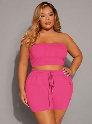 Różowy zestaw spodenki top (4X/)