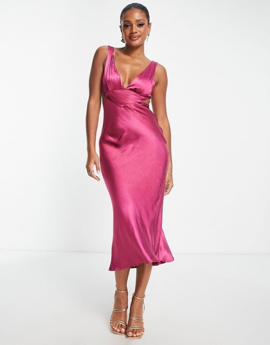 Sukienka satynowa v neck (38)