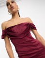 Bordowa sukienka rozcięcie (40)